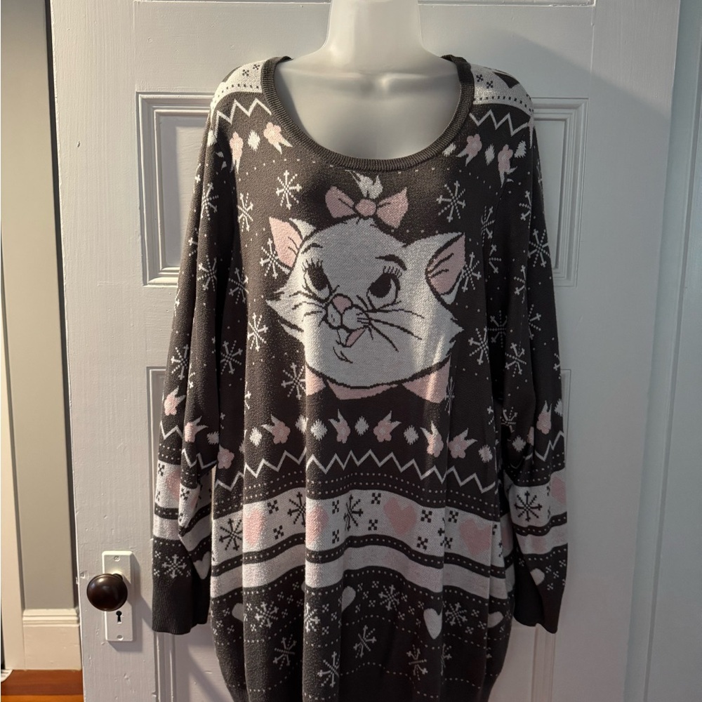 Torrid Gray and Pink Cat Sweater